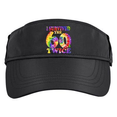 I Survived The Sixties 60s Twice Tie Dye 70th Birthday Adult Drive Performance Visor