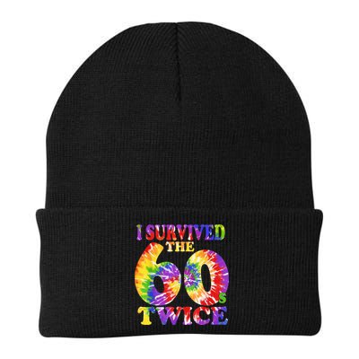 I Survived The Sixties 60s Twice Tie Dye 70th Birthday Knit Cap Winter Beanie