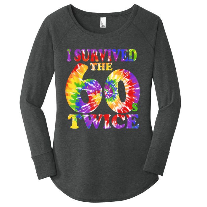 I Survived The Sixties 60s Twice Tie Dye 70th Birthday Women's Perfect Tri Tunic Long Sleeve Shirt