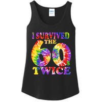 I Survived The Sixties 60s Twice Tie Dye 70th Birthday Ladies Essential Tank