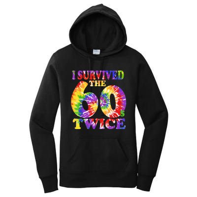 I Survived The Sixties 60s Twice Tie Dye 70th Birthday Women's Pullover Hoodie