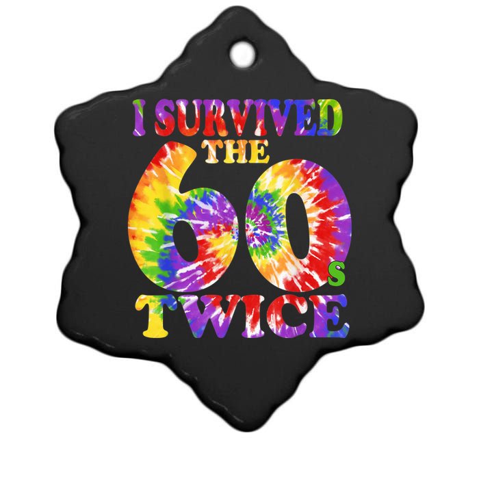 I Survived The Sixties 60s Twice Tie Dye 70th Birthday Ceramic Star Ornament