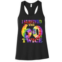 I Survived The Sixties 60s Twice Tie Dye 70th Birthday Women's Racerback Tank