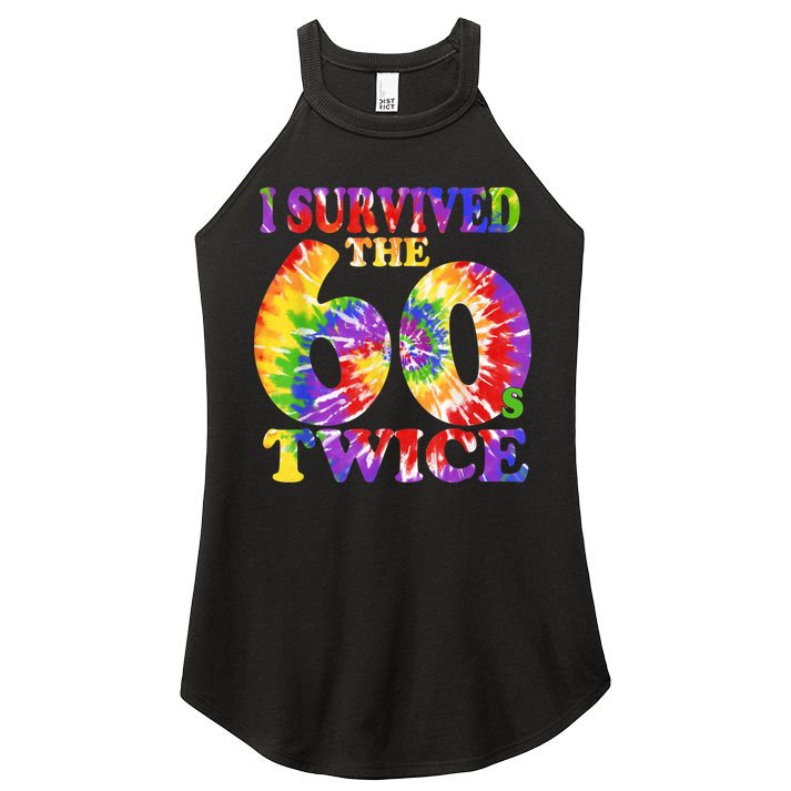 I Survived The Sixties 60s Twice Tie Dye 70th Birthday Women's Perfect Tri Rocker Tank