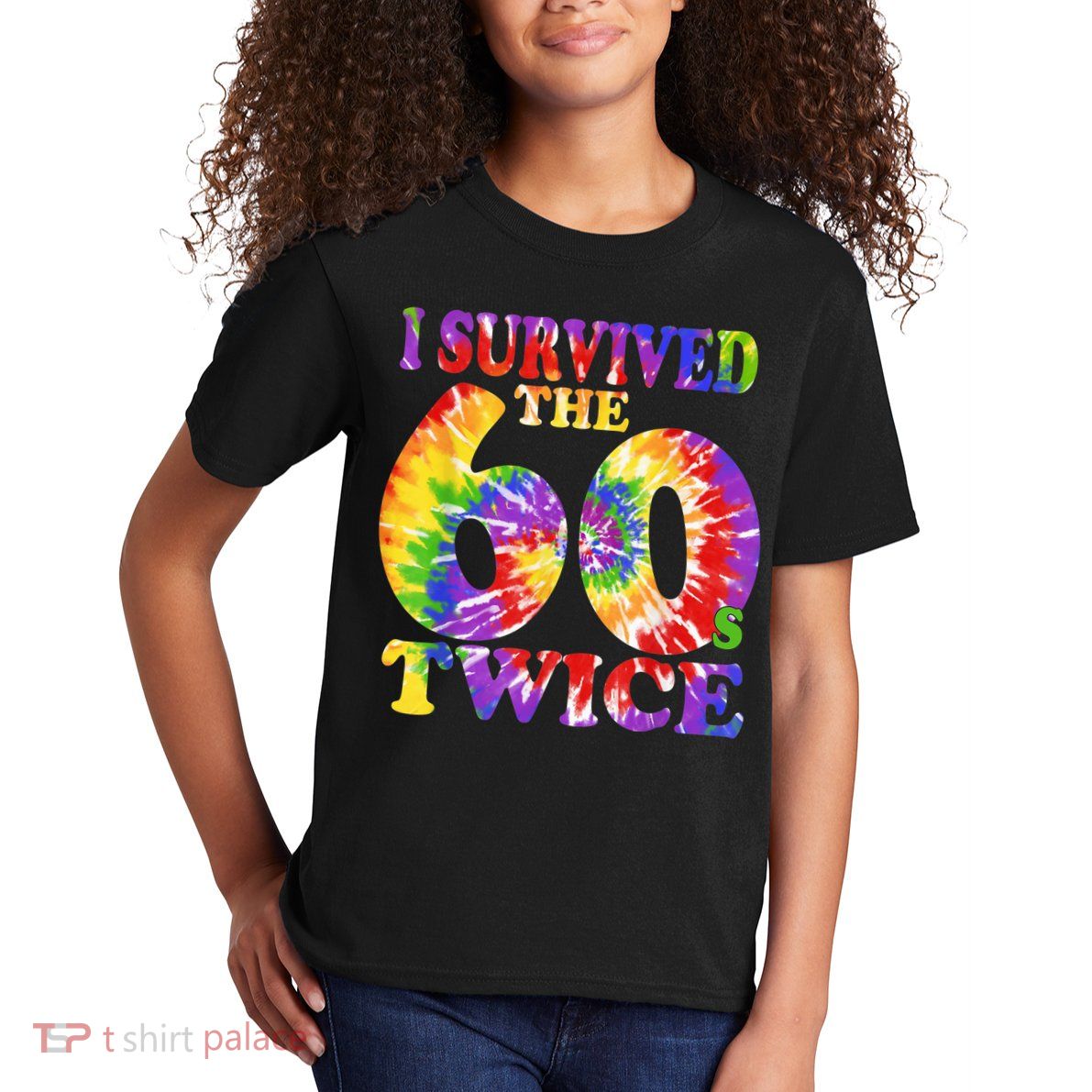 I Survived The Sixties 60s Twice Tie Dye 70th Birthday Kids T-Shirt