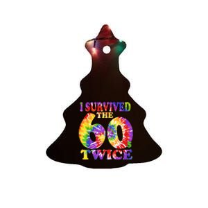 I Survived The Sixties 60s Twice Tie Dye 70th Birthday Ceramic Tree Ornament