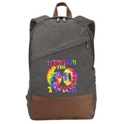 I Survived The Sixties 60s Twice Tie Dye 70th Birthday Cotton Canvas Backpack
