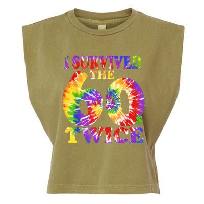 I Survived The Sixties 60s Twice Tie Dye 70th Birthday Garment-Dyed Women's Muscle Tee