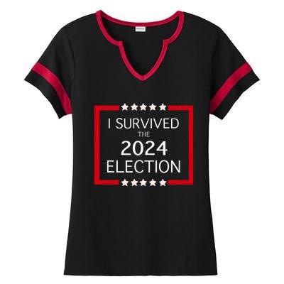 I Survived The 2024 Election Ladies Halftime Notch Neck Tee