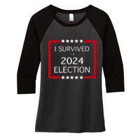 I Survived The 2024 Election Women's Tri-Blend 3/4-Sleeve Raglan Shirt