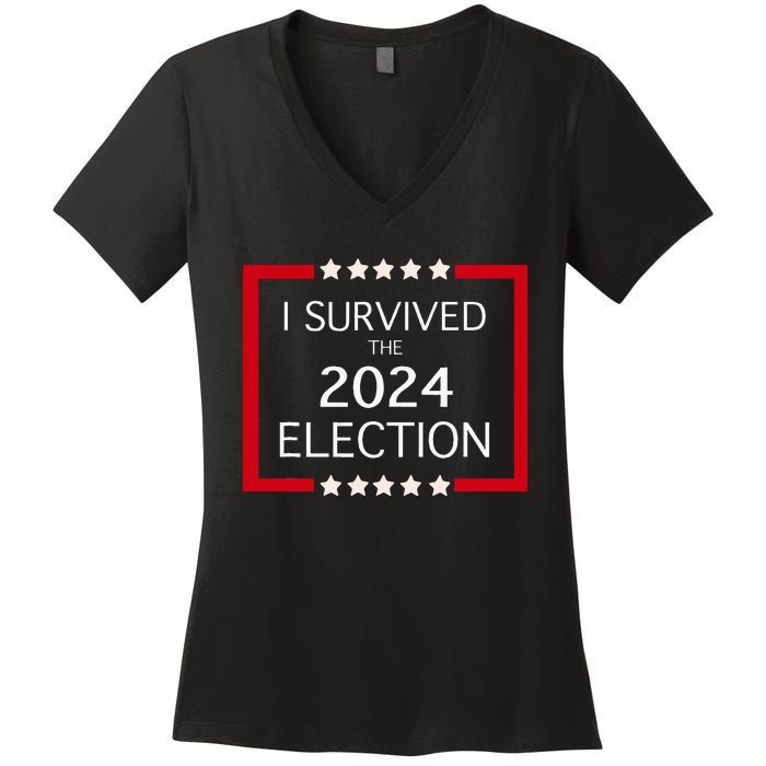 I Survived The 2024 Election Women's V-Neck T-Shirt