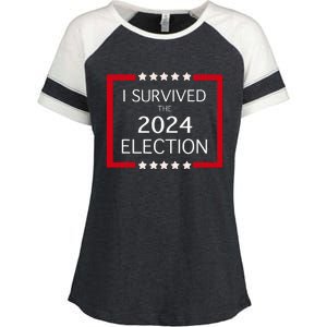 I Survived The 2024 Election Enza Ladies Jersey Colorblock Tee