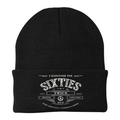 I Survived The Sixties Twice Built In 60s 70th 60th Birthday Knit Cap Winter Beanie