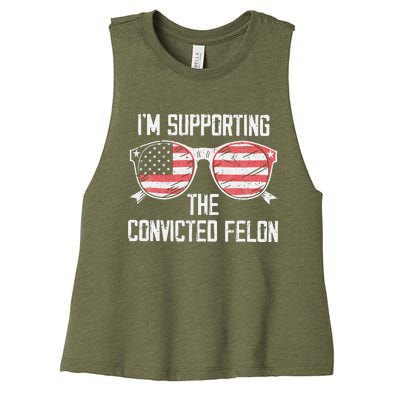 IM Supporting The Convicted Felon Women's Racerback Cropped Tank