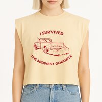I Survived The Midwest Goodbye Garment-Dyed Women's Muscle Tee
