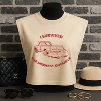 I Survived The Midwest Goodbye Garment-Dyed Women's Muscle Tee