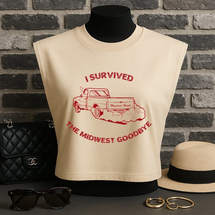 I Survived The Midwest Goodbye Garment-Dyed Women's Muscle Tee