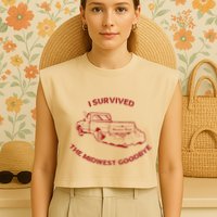 I Survived The Midwest Goodbye Garment-Dyed Women's Muscle Tee