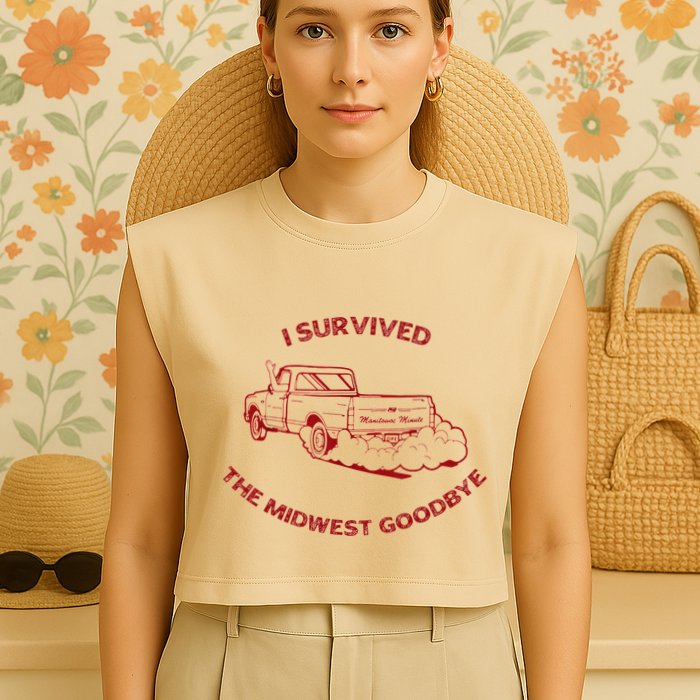 I Survived The Midwest Goodbye Garment-Dyed Women's Muscle Tee