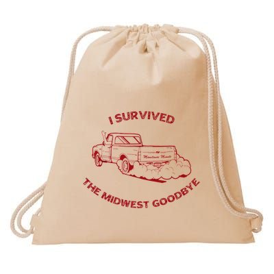 I Survived The Midwest Goodbye Drawstring Bag
