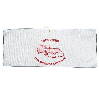 I Survived The Midwest Goodbye Large Microfiber Waffle Golf Towel