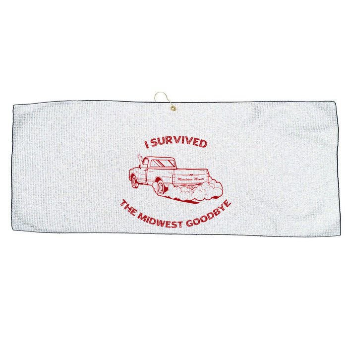 I Survived The Midwest Goodbye Large Microfiber Waffle Golf Towel