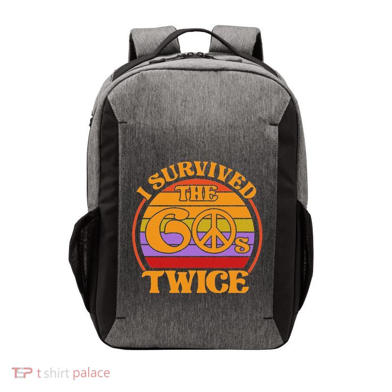 I Survived The 60S Twice Funny Sixties Classic Birthday Vector Backpack