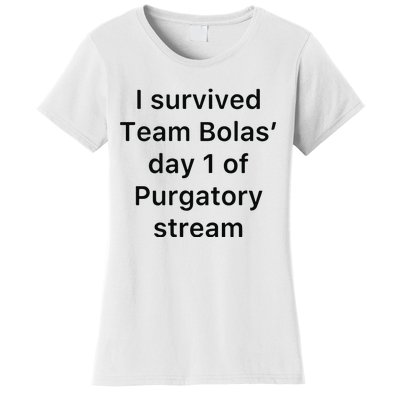 I Survived Team Bolas’ Day 1 Of Purgatory Stream Women's T-Shirt