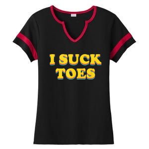 I Suck Toes Foot Fetish Ladies Halftime Notch Neck Tee