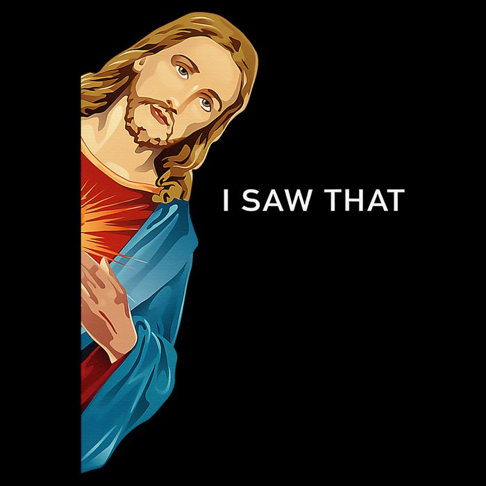 I Saw That Funny Jesus Christian Drawstring Bag