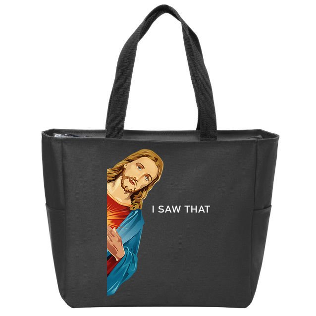 I Saw That Funny Jesus Christian Zip Tote Bag