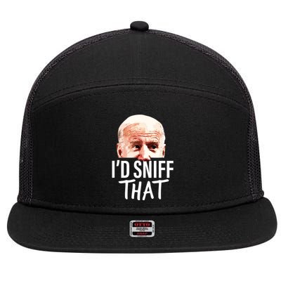 Id Sniff That Anti Joe Biden Funny Parody 7 Panel Mesh Trucker Snapback Hat