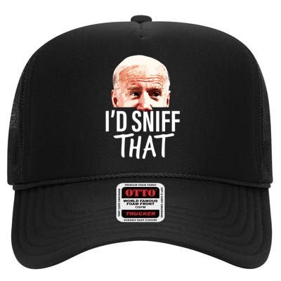 Id Sniff That Anti Joe Biden Funny Parody High Crown Mesh Back Trucker Hat