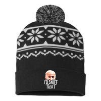 Id Sniff That Anti Joe Biden Funny Parody USA-Made Snowflake Beanie