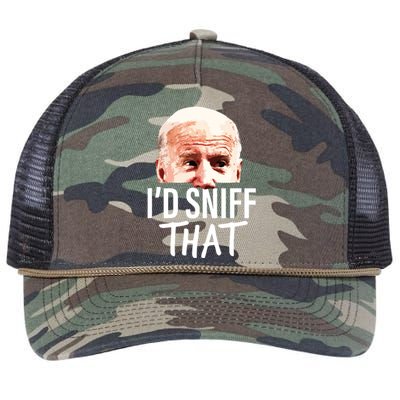 Id Sniff That Anti Joe Biden Funny Parody Retro Rope Trucker Hat Cap