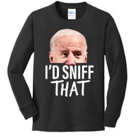 ID Sniff That. Anti Joe Biden Funny Parody Kids Long Sleeve Shirt