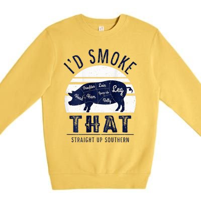 ID Smoke That Straight Up Southern Pork Cuts Grilling Bbq Premium Crewneck Sweatshirt