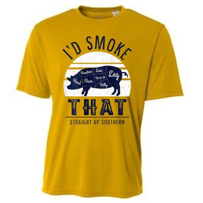 ID Smoke That Straight Up Southern Pork Cuts Grilling Bbq Cooling Performance Crew T-Shirt