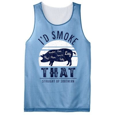 ID Smoke That Straight Up Southern Pork Cuts Grilling Bbq Mesh Reversible Basketball Jersey Tank