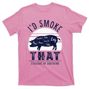 ID Smoke That Straight Up Southern Pork Cuts Grilling Bbq T-Shirt