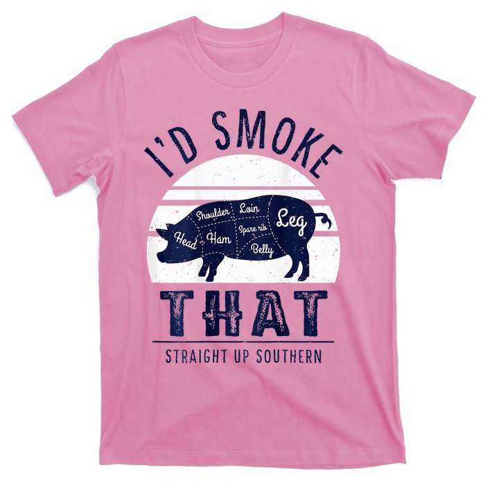 ID Smoke That Straight Up Southern Pork Cuts Grilling Bbq T-Shirt