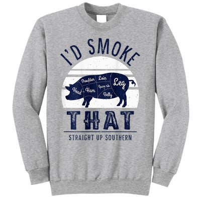 ID Smoke That Straight Up Southern Pork Cuts Grilling Bbq Sweatshirt