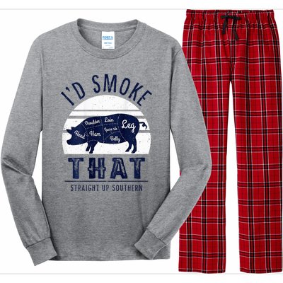 ID Smoke That Straight Up Southern Pork Cuts Grilling Bbq Long Sleeve Pajama Set