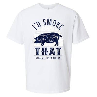 ID Smoke That Straight Up Southern Pork Cuts Grilling Bbq Sueded Cloud Jersey T-Shirt