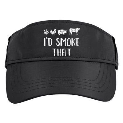 I'd Smoke That Funny BBQ Weed Cannabis Adult Drive Performance Visor