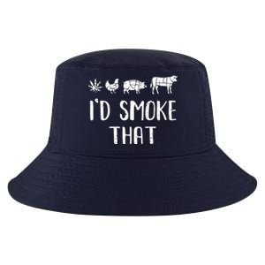 I'd Smoke That Funny BBQ Weed Cannabis Cool Comfort Performance Bucket Hat