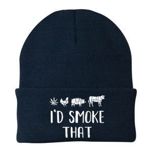 I'd Smoke That Funny BBQ Weed Cannabis Knit Cap Winter Beanie