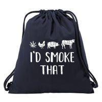 I'd Smoke That Funny BBQ Weed Cannabis Drawstring Bag