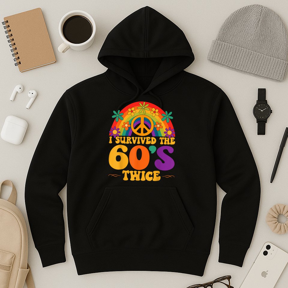 I Survived The 60s Twice Sixties 70th 70s Year Old Birthday Hoodie