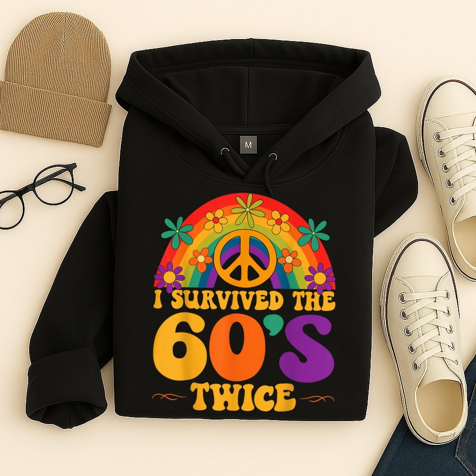 I Survived The 60s Twice Sixties 70th 70s Year Old Birthday Hoodie